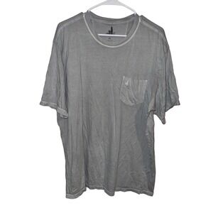 johnnie-O Mens XL Gray American Flag Graphic Pocket T-Shirt Short Sleeve Cotton